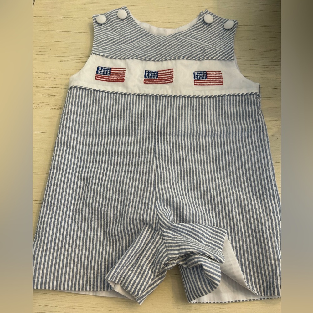Marco & Lizzy American Flag Boys Romper 9 Months